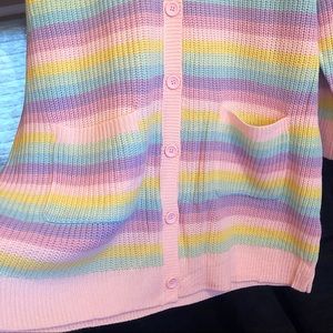 Pastel Rainbow Stripe Cardigan 
